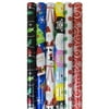 JAM Paper Christmas Gift Wrapping Paper Set, Assorted Rolls of Holiday Wrapping Paper, 6pk