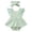 Green, variant on Girls Ribbed Lace Backless Romper Bodysuit Little Girls Dress Headband Clothes Outfits Set Baby Summer Autumn Clothing