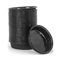 Novacart Ecos Poly-Coated Round Black Paper Baking Mold, 3-1/4" Dia. x 3/4" - Pack of 40