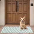 thumbnail image 4 of Light Blue and Cream Checkered Pattern Door Rugs,Washable Non Slip Door Mats Indoor,Decorative Door Mats,Entry Mat Indoor for Entrance,Bedroom,Kitchen,Bathroom,16"x47", 4 of 6