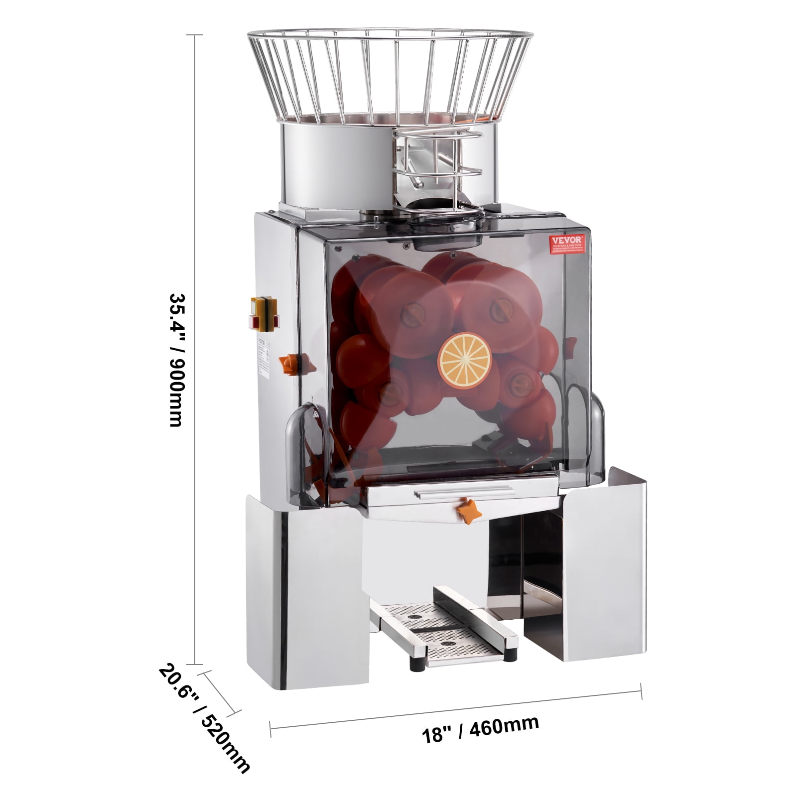 KFFKFF Commercial 120W Orange Juicer Machine Automatic Juice Squeezer Extractor