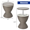 thumbnail image 3 of Costway 8 Gallon 3 in 1 Patio Rattan Cooler Bar Table Adjust Ice Bucket Gray, 3 of 10