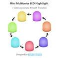 thumbnail image 3 of 12 Pcs Color Changing Mini Nightlight, Multicolor LED Mood Lighting - Night Light for Kid's Bedroom, Bathroom, Living Room - Battery Powered, 3 of 6