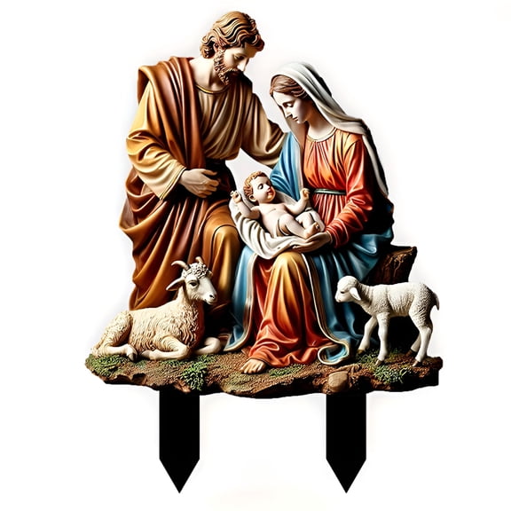 ACDANC Nativity Scene Stake Acrylic Christian Jesus Decor for Outdoor Garden Yard Home