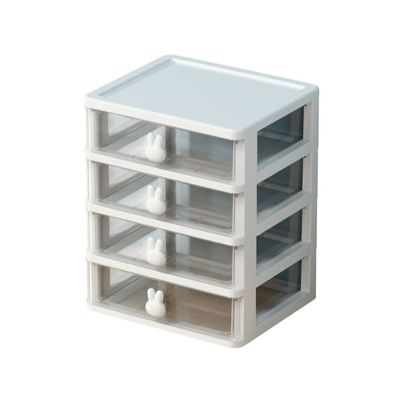 Taotanxi Plastic Drawer Storage, 1 Pc Storage Bins With Drawers 4 Drawers Storage Station Cube for Cosmetic Makeup Stationery