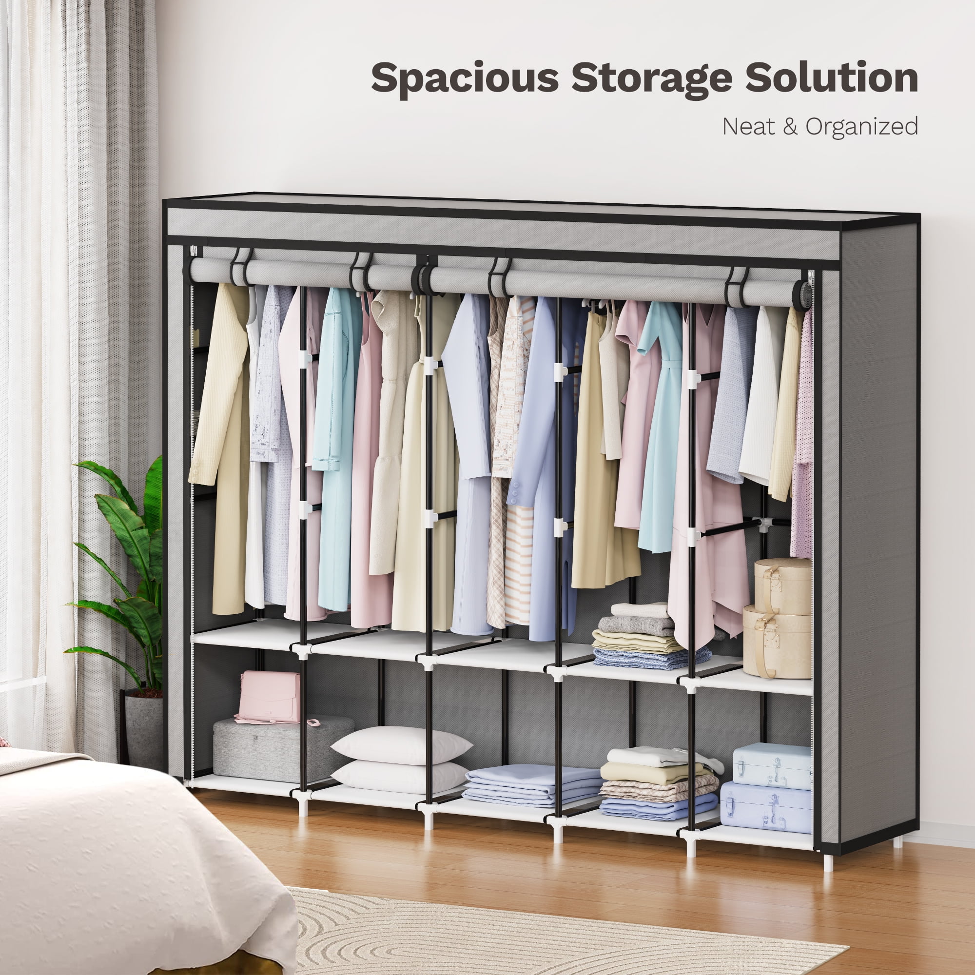 Riousery Portable Closet, 83 Inch Wardrobe Closet for Hanging