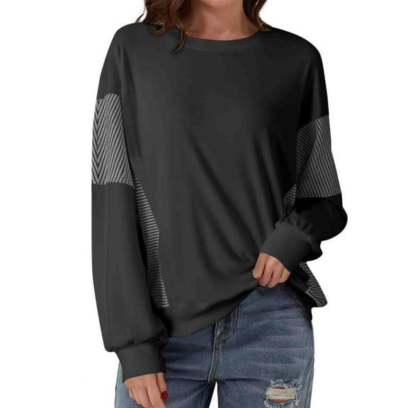 Pullover Sweatshirts For Women Sevevn Women's Sweatshirts Color Block Longs Sleeve Casual Crewneck Pullover Shirts Tops Fall Outfits Trendy