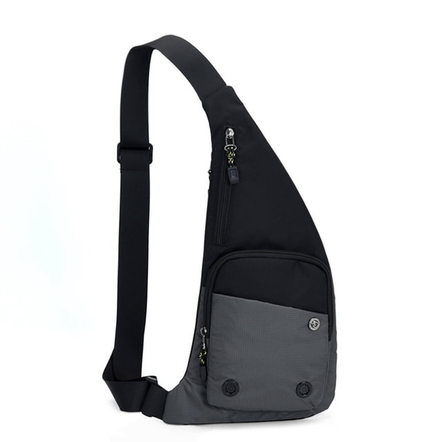 Dinheiro Bolso bandolera de tela de nailon con diseño de color contrastante resistente al agua.Gris