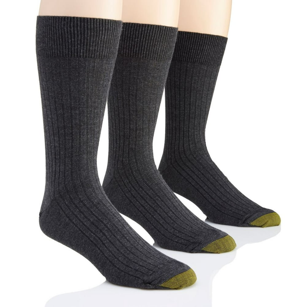 GOLDTOE Gold Toe Adult Men's Canterbury Ribbed Crew Dress Socks, OS