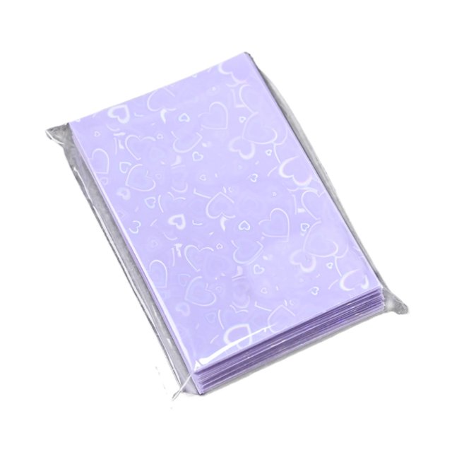 Cateissary 50 piezas de película de tarjeta CPP, 20 hilos, funda de tarjeta Guka transparente, costuras resistentes a desgarros, de larga Carpetas de archivos Láser de amor morado