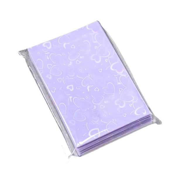 Methold 50 piezas de película de tarjeta CPP, 20 hilos, funda de tarjeta Guka transparente, costuras resistentes a desgarros, de larga Carpetas de archivos Láser de amor morado