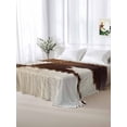 thumbnail image 5 of Brown White Leather Texture Queen Size Flat Sheet, Wrinkleproof & Fadeproof Cooling Flat Bed Sheet Only, Abstract Art Cowhide Breathable Soft Bedding Top Sheets 90 x 102 Inches, 5 of 8