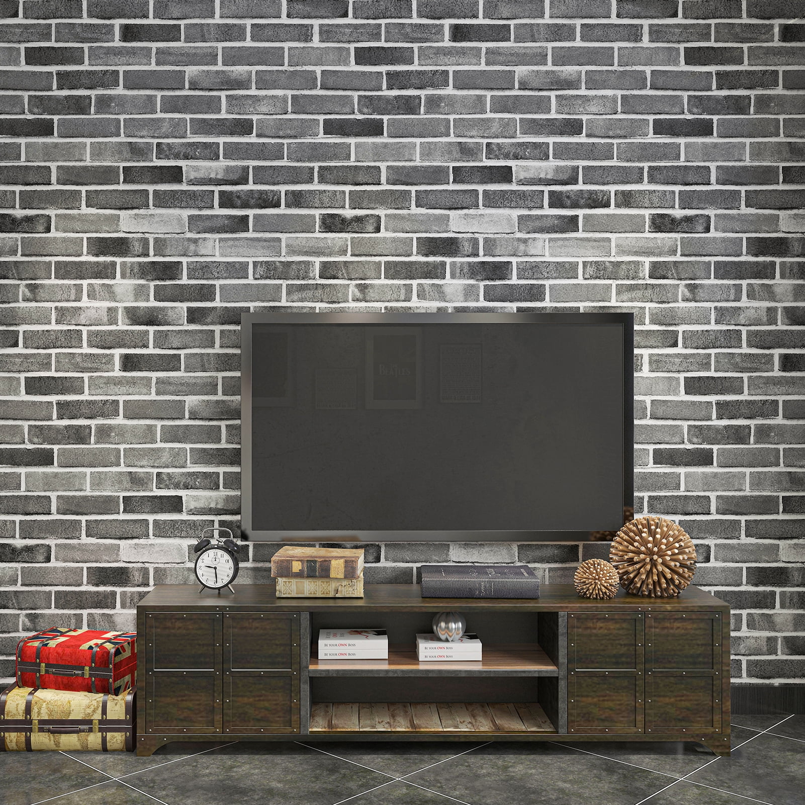Art3d 20-Pack 105 Sq.Ft Faux Brick 3D Wall Panels Peel and Stick in Stone Ash, Self Adhesive Waterproof Foam Wallpaper