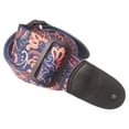 thumbnail image 3 of New Blue Paisley Retro Vintage Hippie Acoustic Electric Guitar Strap Realleather, 3 of 14