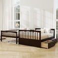 thumbnail image 3 of Euroco Full over Full Bunk Bed with Drawers, Convertible into Two Bes, Espresso, 3 of 17