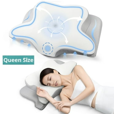 Sgokeen Cervical Memory Foam Pillow Neck for Pain Relief Sleeping,Ergonomic Orthopedic for Side Back and Stomach Sleepers with Breathable Pillowcase Queen Size