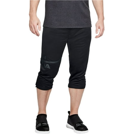 Under Armour Mens Cropped Athletic Sweatpants, Black, XX-Large