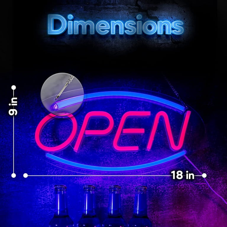 LED Liquor Beer Wine Open Sign - Super Bright Window Decor For Bar, Pub, Liquor Store With Flashing Modes