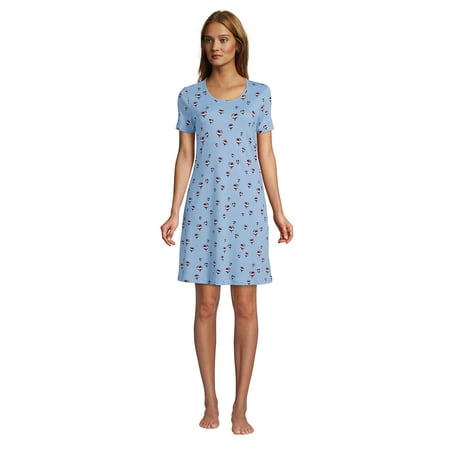 

Lands End Women s Supima Cotton Short Sleeve Knee Length Nightgown Dress