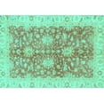 thumbnail image 1 of Ahgly Company Machine Washable Indoor Rectangle Abstract Turquoise Blue Modern Area Rugs, 8' x 12', 1 of 4