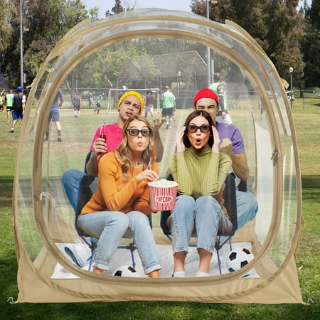 Patio Gazebo 4-Person Pop Up Weather-Resistant Pod Sports Tent - Instant All-Weather Shelter, Transparent Bubble Tent for Camping, Fishing, Soccer, Football, and Outdoor Events,Lightweight & Portable