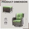 thumbnail image 2 of MeetLeisure 4 Pieces Outdoor Patio Furniture Set，Including 2 Swivel Rocking Chairs with 2 Ottomans,Green, 2 of 8