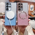 thumbnail image 3 of For Samsung Galaxy S25 Case Compatible with MagSafe Electroplated Gradient Glitter Phone Cover with, 3 of 4