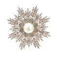 thumbnail image 1 of Zircon Snowflake Brooch Cardigan Suit Brooch Decor Delicate Snowflake Brooch (Golden), 1 of 3