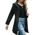 thumbnail image 4 of Elippeo Women Waterproof Jacket Outdoor Trench Raincoat with Hood Long Sleeve Lightweight Windproof Windbreaker, 4 of 7