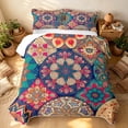 thumbnail image 3 of Erosebridal Vintage Mandala Twin Quilt Set, Traditional Flower Twin Coverlet Set, Boho Multicolor 2 Pieces, 1 Bedspread and 1 Pillowcase, 3 of 7