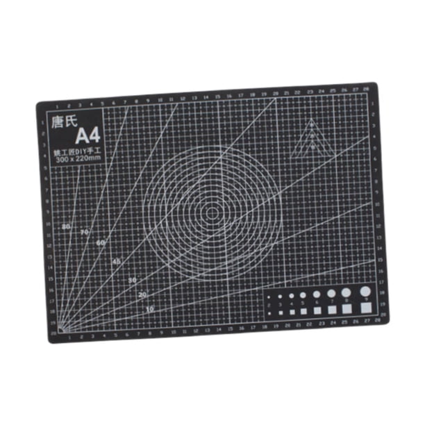 Tablas de cortar cuadriculadas, tapete de costura para manualidades, práctico tapete de costura versátil de PVC para scrapbooking, proyectos de hobby negro