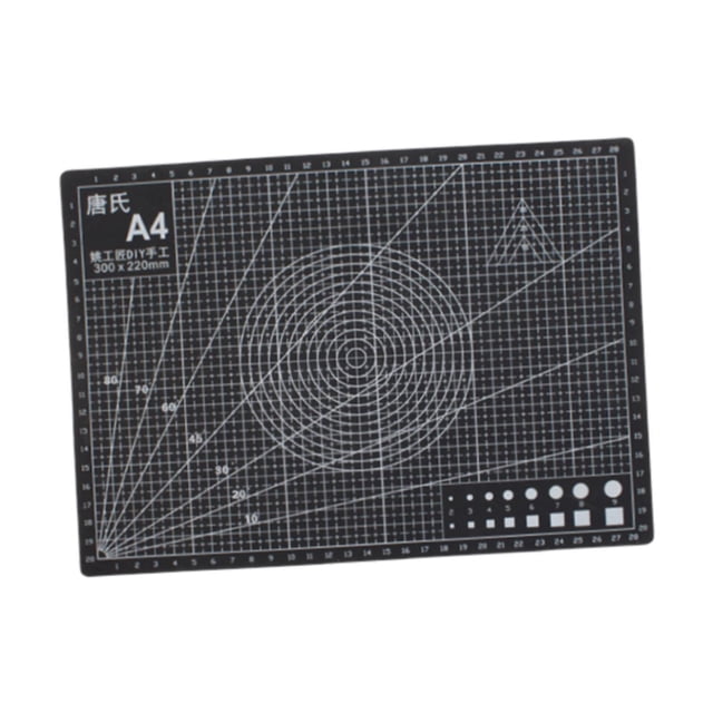 arctrm Cutting mat with grid, double-sided PVC table protector, versatile use for model black