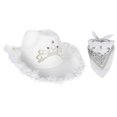 thumbnail image 5 of Sombrero de vaquero Yinane con cuerda a prueba blanco, 5 of 5