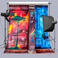 thumbnail image 1 of YUSDECOR 5x7ft Colorful Painting Door Photography Backdrop Photo Props Wall Mural, 1 of 3