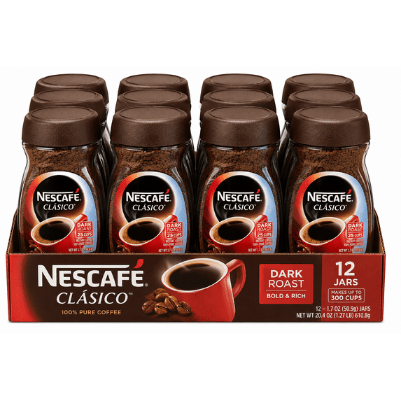 Nescafe Clasico Instant Coffee, Dark Roast, 1.7 Ounce Jar