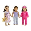 Emily Rose 18-Inch Doll Pajamas PJ Variety Value Set | 3-Pack 18" Doll PJs with Teddy Bear and Eye Mask | Perfect Gift!