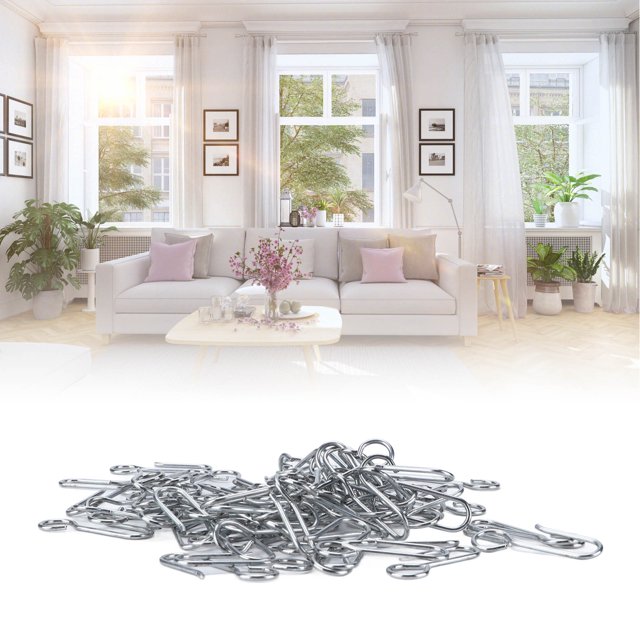 Hanging Hooks, Wide Application Drapery Hooks Small Size Rustproof Durable Sturdy Durable For Home For Office For Classroom