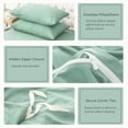 thumbnail image 4 of PURE ERA Duvet Cover Set King Size 100% Jersey Cotton Solid Soft bedding Sage Green( 1 Duvet Cover + 2 Pillow Shams), 4 of 7
