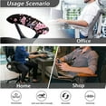 thumbnail image 4 of FKELYI Pink Cherry Floral Hummingbird Print 3 Pcs Set Office Chair Cover with Armrest Covers Anti-Dust Swivel Boss Chair Slipcover Gaming Armchair Protector, Large, 4 of 6