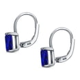 thumbnail image 4 of Blue Apple Co. Cushion Leverback Women Earrings Simulated Blue Sapphire 925 Sterling Silver., 4 of 5
