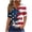 Red, variant on Idoravan Womens Tops Short Sleeve Summer Ladies' Independence Day Printed V-neck Button T-shirt Loose Shirt