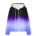 thumbnail image 4 of Womens Zip Up Hoodies, Long Sleeve Pullover for Women Fall Fashion Ombre Tie Dye Drawstring Hooded Sweatshirts with Pockets S-2XL, 4 of 5