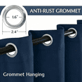 thumbnail image 6 of TOPICK Navy Blackout Curtains Solid Grommet Drapes for Bedroom Living Room Dining Room 2 Panels W40" x L84" inch, 6 of 11