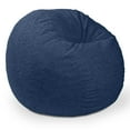 thumbnail image 3 of Jaxx Saxx Shearling Faux-Lamb 4 Ft Large Round Bean Bag, Indigo, 3 of 4