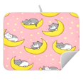 thumbnail image 3 of Moon Cat Pattern Drying Dish Mat Quick Drying Absorbent Soft Durable for Kitchen 18" x 24", 3 of 10