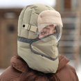 thumbnail image 5 of XIAOCHA Goggle‑Compatible Trapper Hat for Women Padded‑Shell Fall‑Winter Bonnet,Khaki, 5 of 5