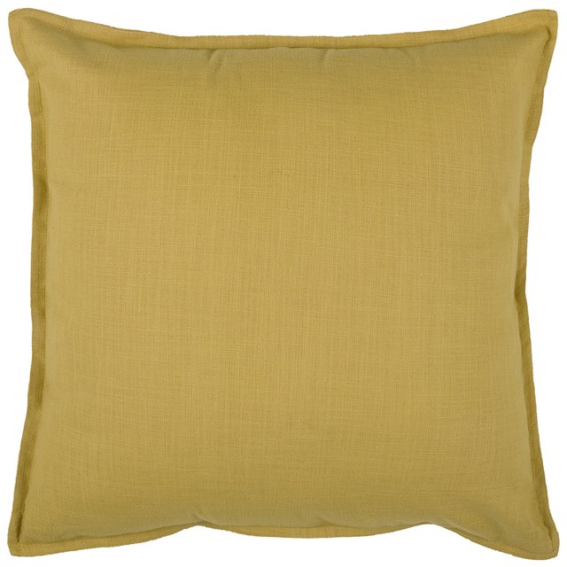 Coussin Décoratif Jaune 20 Po X 20 Po avec Détail de Bride