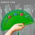 thumbnail image 3 of Tizuqe Flamenco Performances, Double Pattern Handheld Spanish Dancing Fan with Flower Artwork Silk Folding Fan, 3 of 13