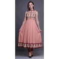thumbnail image 2 of Bimba Kurti Longue Indienne Rose Saumon Floral pour Femmes Tenue de Fête Imprimée Sans Manches Robe Anarkali Kurti Moyen, 2 of 6