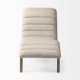 thumbnail image 2 of Modern Cream Fabric Upholstered Chaise Lounge Chair With Solid Wood Frame And Base, 2 of 3